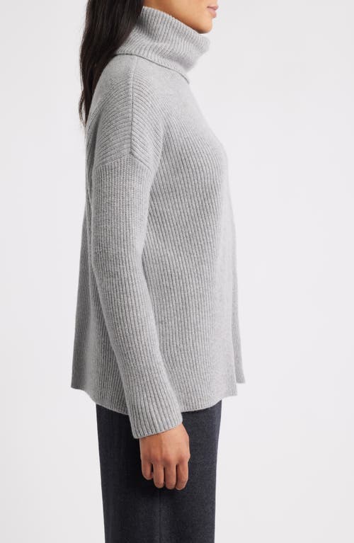 Eileen Fisher Rib Turtleneck Sweater In Gray