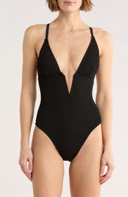 Good American Always Fits Plunge One-Piece Swimsuit