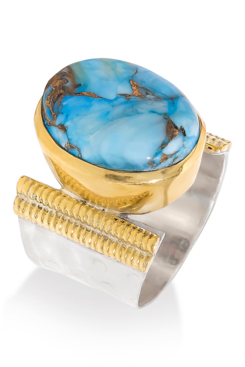 Oval Gemstone Ring, Alternate, color, TURQUOISE
