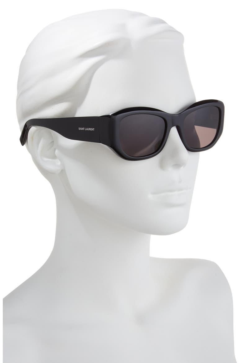 55mm Cat Eye Sunglasses, Alternate, color, BLACK