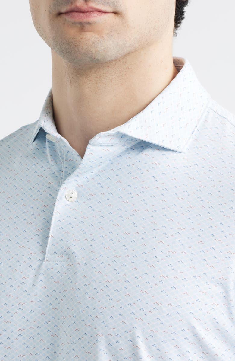 Peter Millar Soprano Waves Performance Jersey Golf Polo, Alternate, color, White