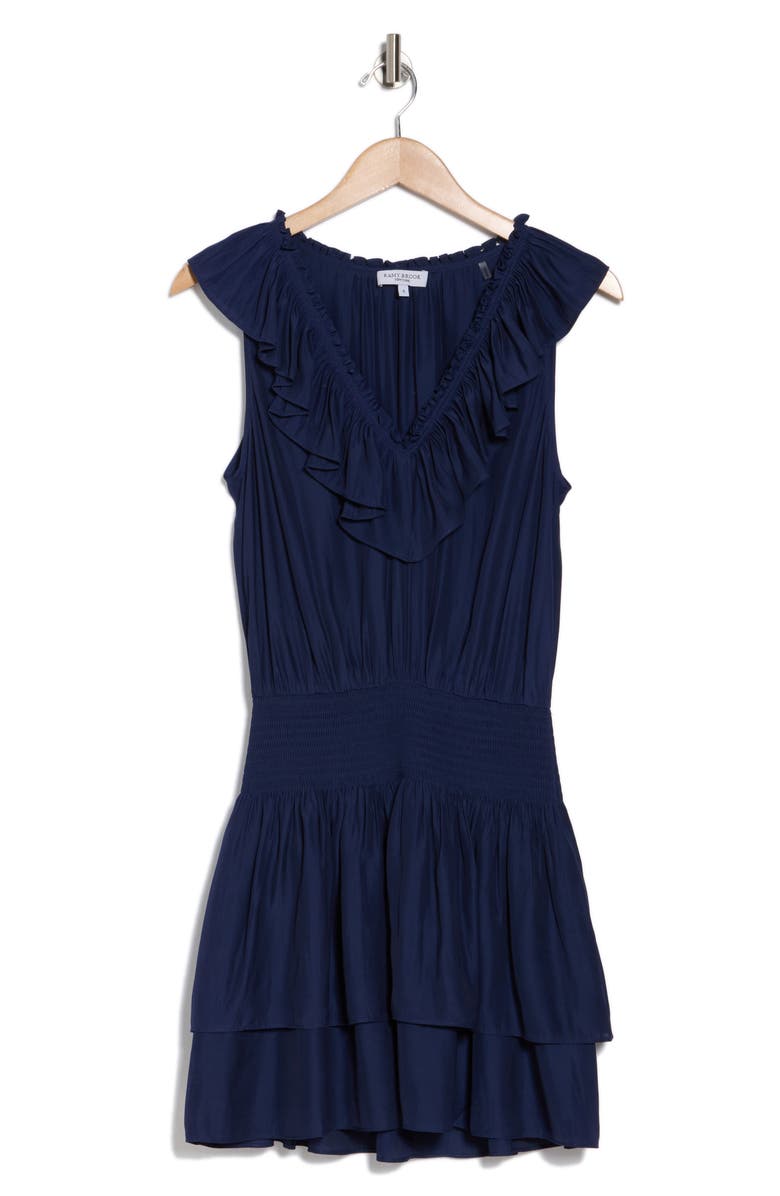 Ramy Brook Carson V-Neck Minidress, Alternate, color, Spring Navy
