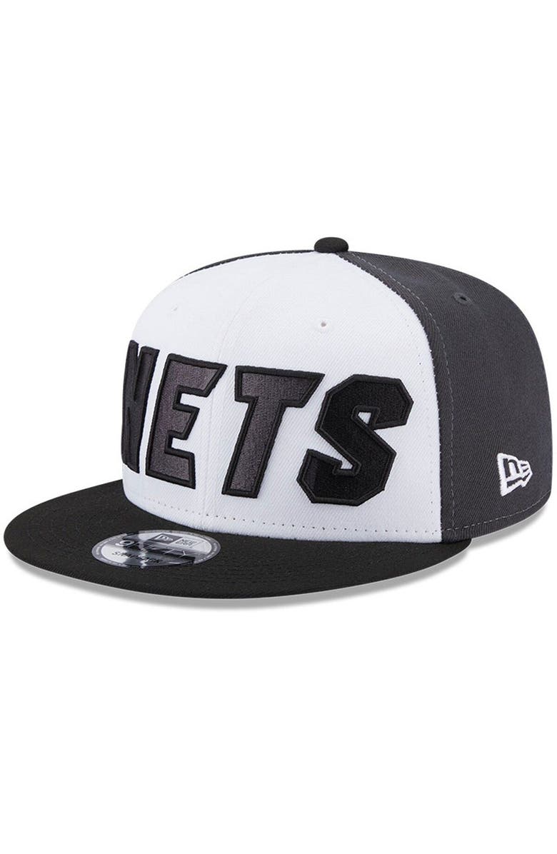 New Era Men's New Era  White/Black Brooklyn Nets Back Half 9FIFTY Snapback Hat, Alternate, color, 