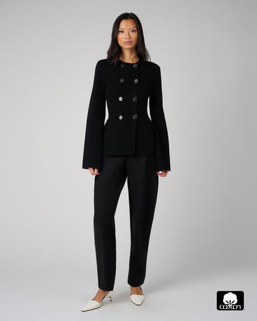 Weworewhat Cinched Waist Peplum Sweater In Black