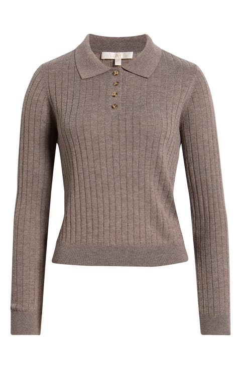 Evie Ribbed Polo Sweater