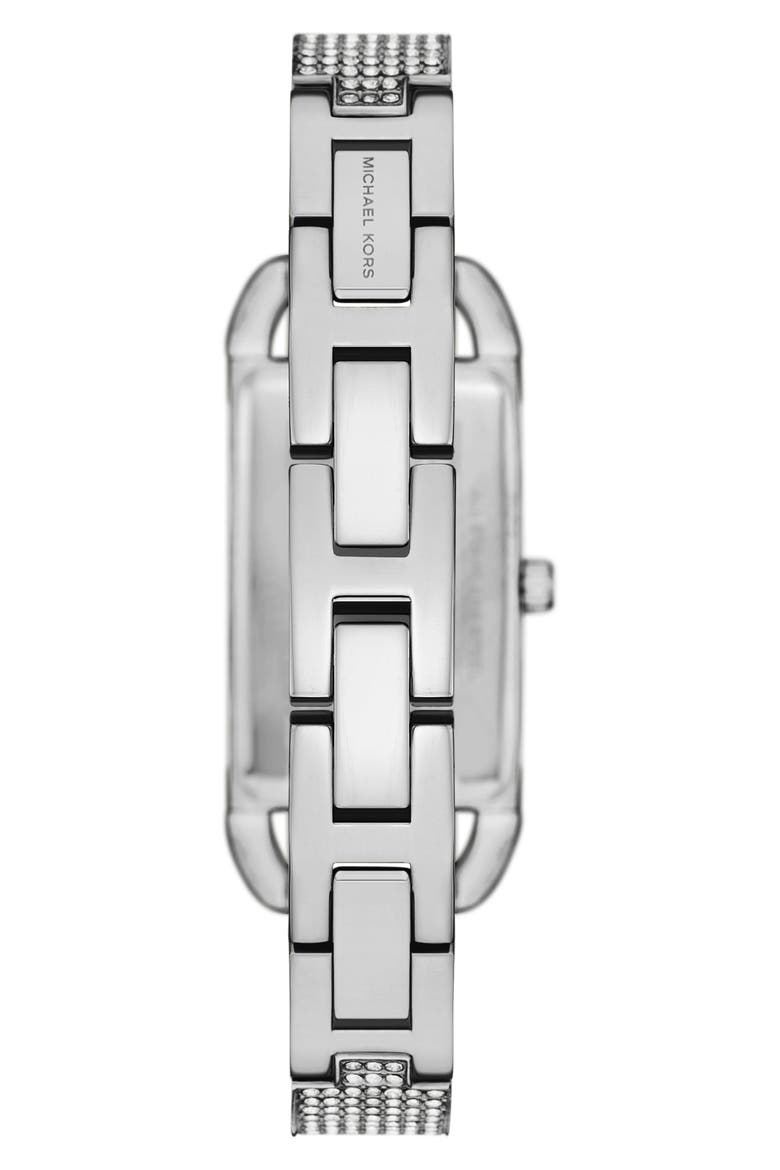 Empire Pavé Crystal Bracelet Watch, 20mm, Alternate, color, SILVER