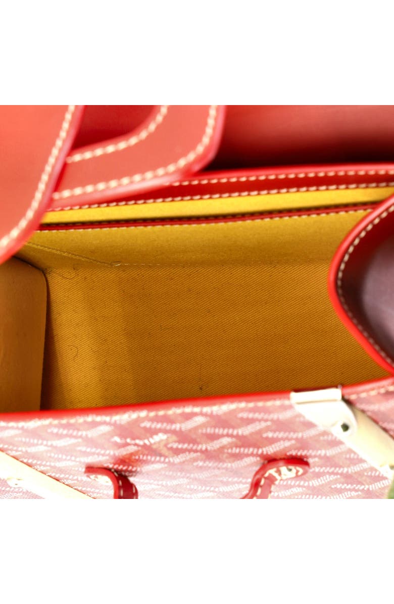 Pre-Owned Goyard Saigon Top Handle Bag Coated Canvas with Leather PM, Alternate, color, Red