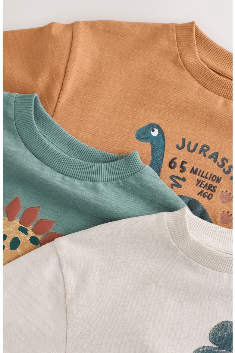 Kids' 3-Pack Dino Assorted T-Shirts, Alternate, color, BROWN