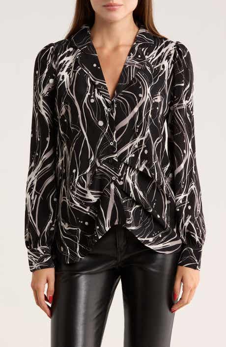 PATRIZIA LUCA Ruched Front Button-Up Shirt