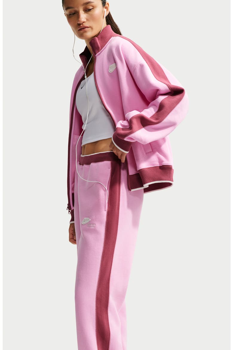 Track Club Fleece Wide Leg Pants, Alternate, color, PINK RISE/ PINK SMOKE