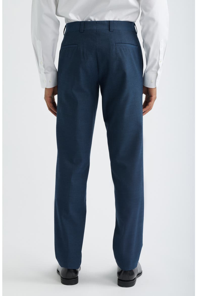Piero Flat Front Stretch Cotton & Wool Dress Pants, Alternate, color, MEDIUM BLUE