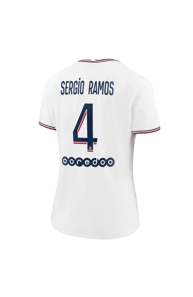 Jordan Brand Women's Jordan Brand Sergio Ramos White Paris Saint-Germain 2021/22 Fourth Replica Jersey, Alternate, color, 
