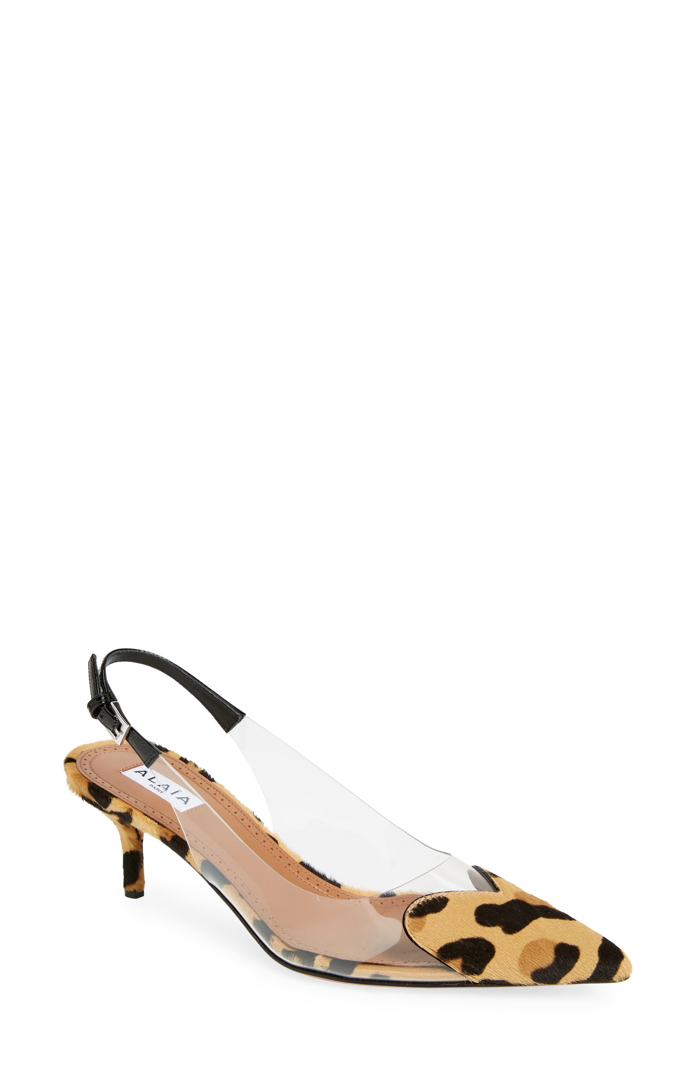 Alaïa The Heart Genuine Calf Hair Pointed Toe Slingback Pump, Main, color, 