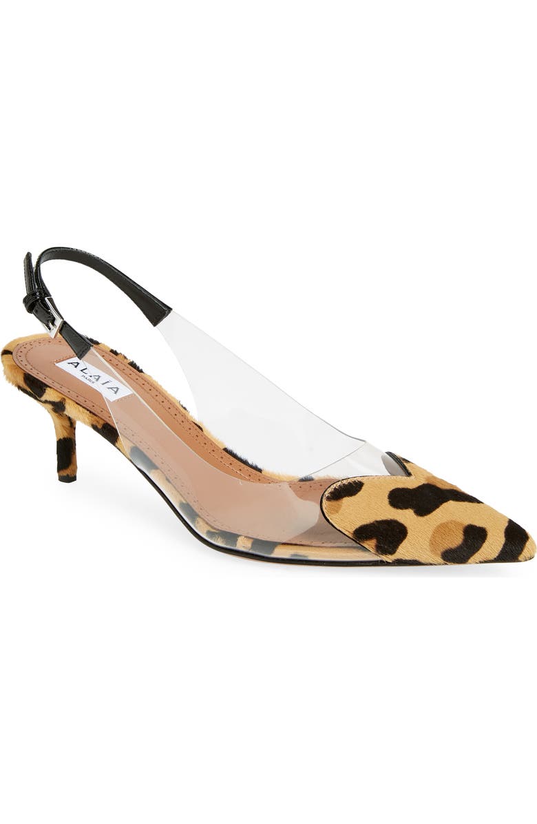 Alaïa The Heart Genuine Calf Hair Pointed Toe Slingback Pump, Main, color,
