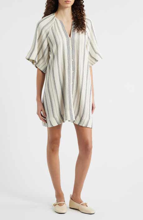 Noronha Stripe Organic Cotton Gauze Shirtdress