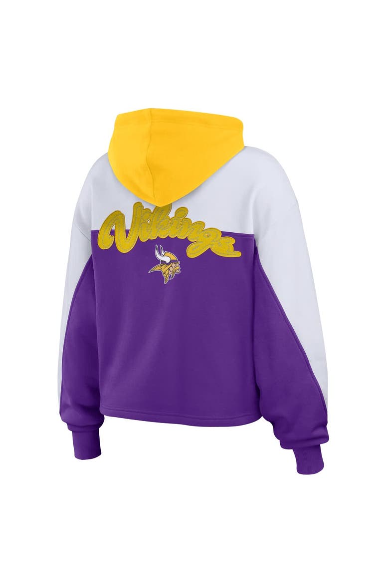 Women's WEAR by Erin Andrews Purple Minnesota Vikings Plus Size Color Block Full-Zip Hoodie, Alternate, color, Purple