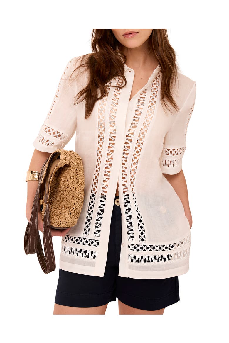 Ramie Resort Shirt, Main, color, Ivory