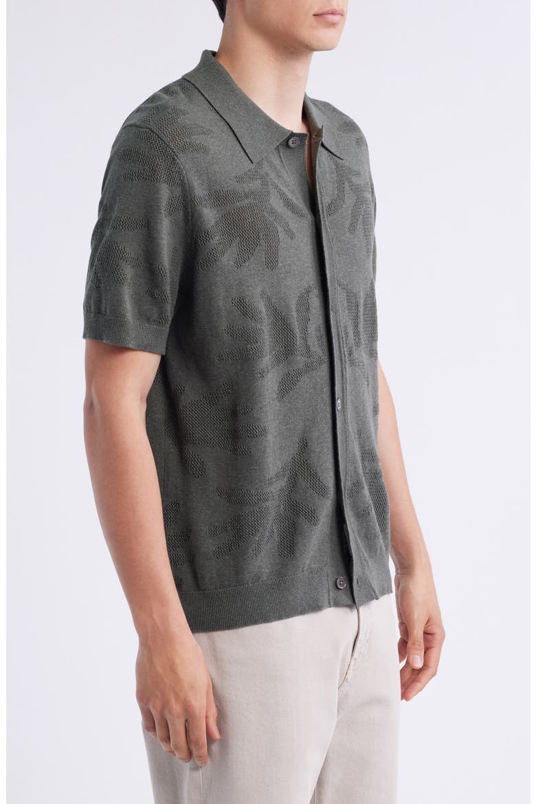 Thor 6686 Short Sleeve Organic Cotton Polo Cardigan, Alternate, color, CROC GREEN