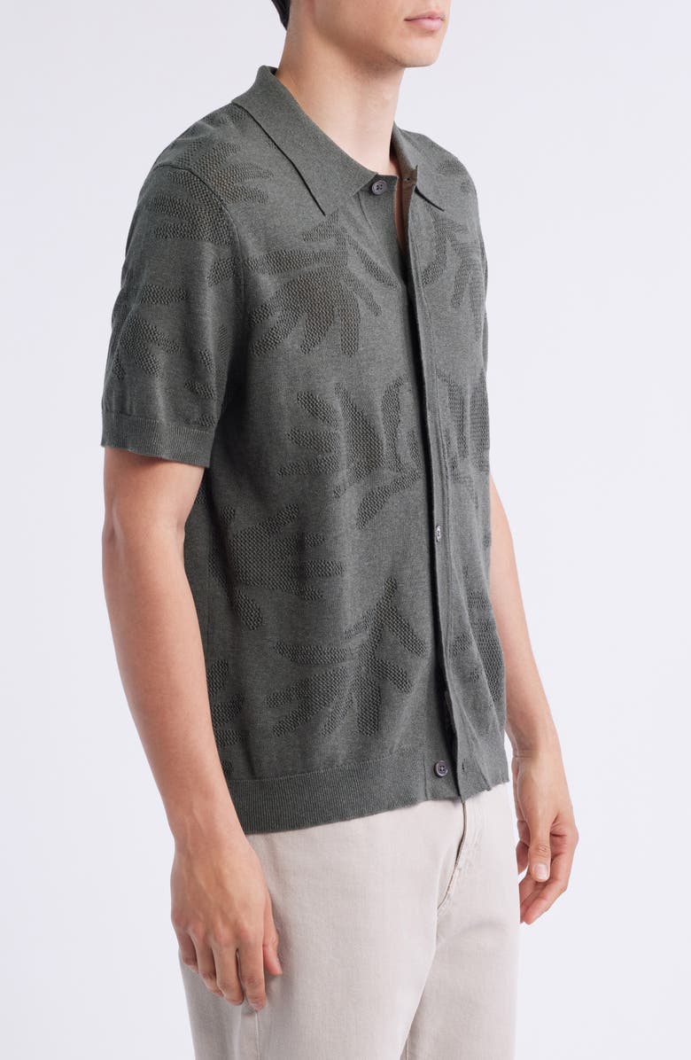 NN07 Thor 6686 Short Sleeve Organic Cotton Polo Cardigan, Alternate, color, Croc Green