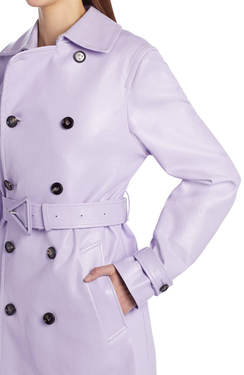 Bottega Veneta Nappa Leather Trench Coat, Alternate, color, 