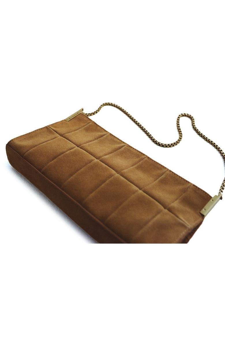 MANGO Quilted Suede Shoulder Bag, Alternate, color,