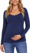 MOTHERHOOD MATERNITY Sweetheart Side-Ruched Long Sleeve Tee