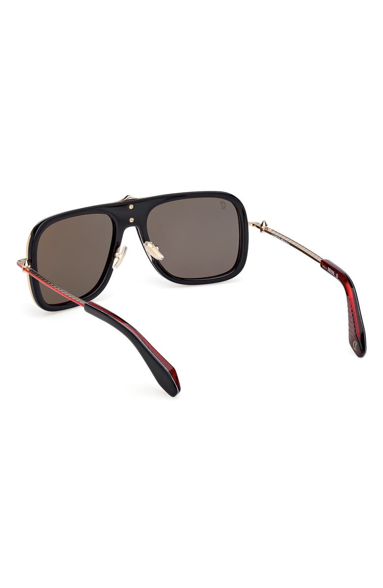 Christian Louboutin 58mm Navigator Sunglasses, Alternate, color, Black / Gold Red Enamel