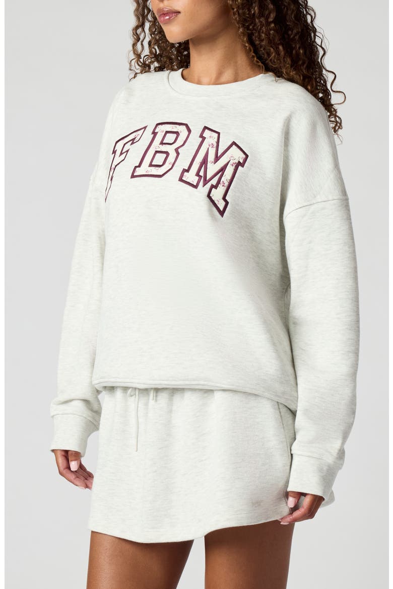 Graphic Oversized Sweatshirt, Alternate, color, HEATHER ICE