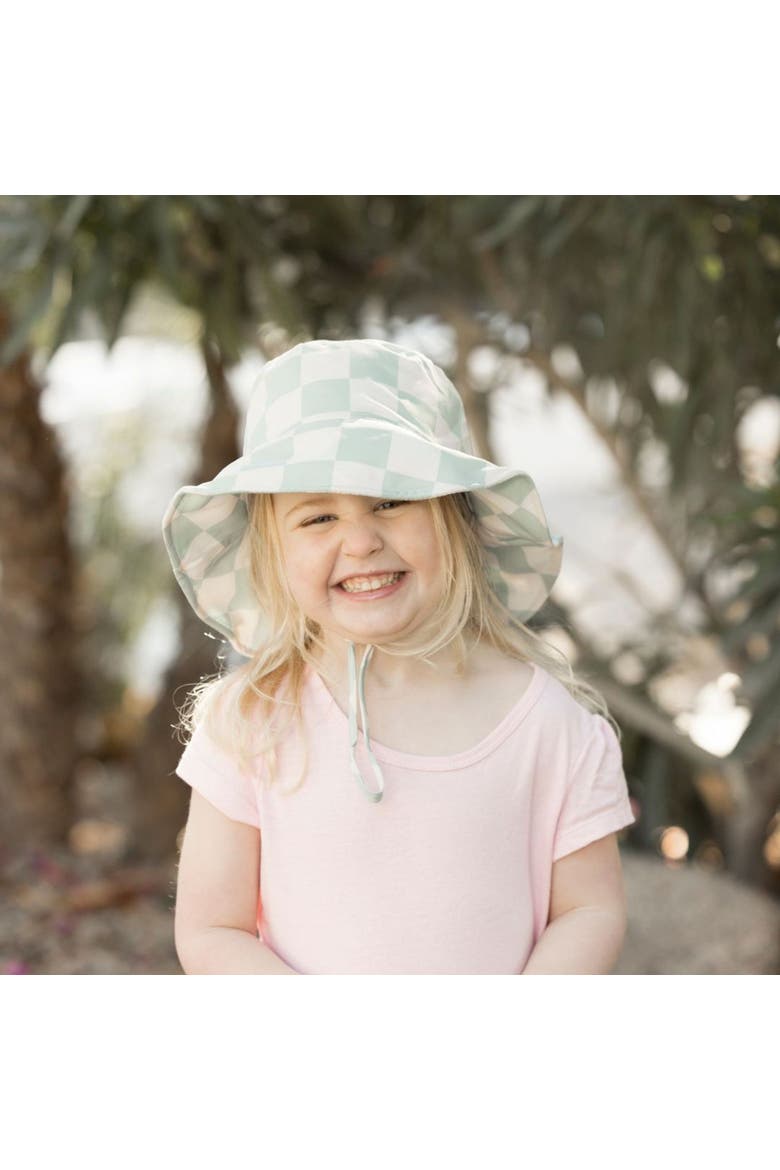 Sun Hat with UPF 50+ UV Protection and Adjustable Brim - Toddler, Alternate, color, Sage Checkers
