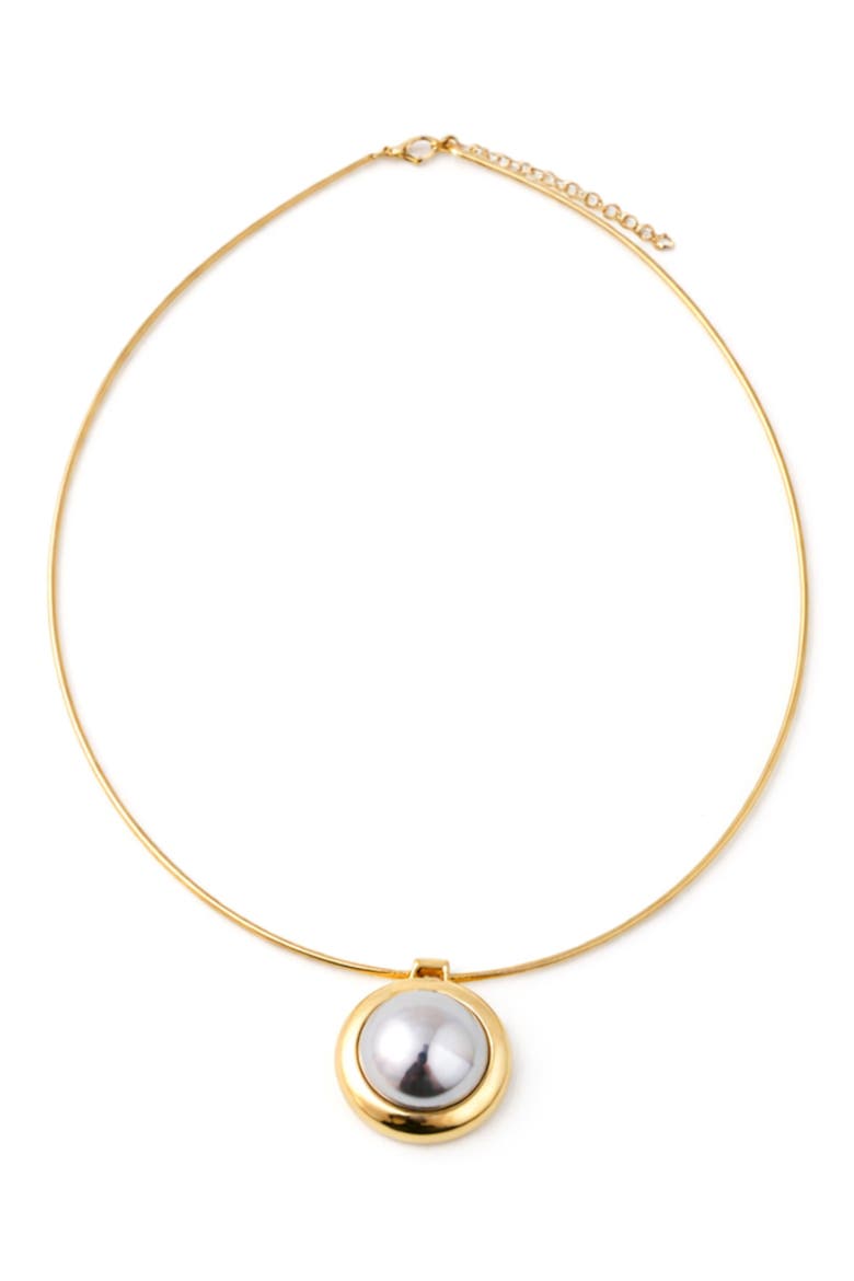 Two Tone Circle Collar Pendant Necklace, Main, color, GOLD