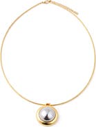 Panacea Two Tone Circle Collar Pendant Necklace