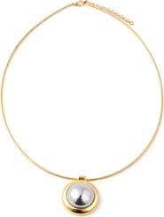 Panacea Two Tone Circle Collar Pendant Necklace