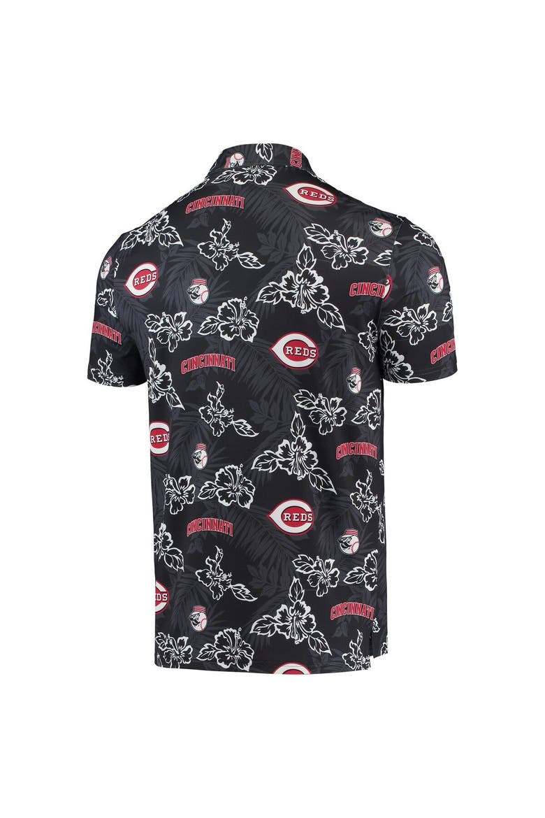 Men's Reyn Spooner Black Cincinnati Reds Performance Polo, Alternate, color, Black