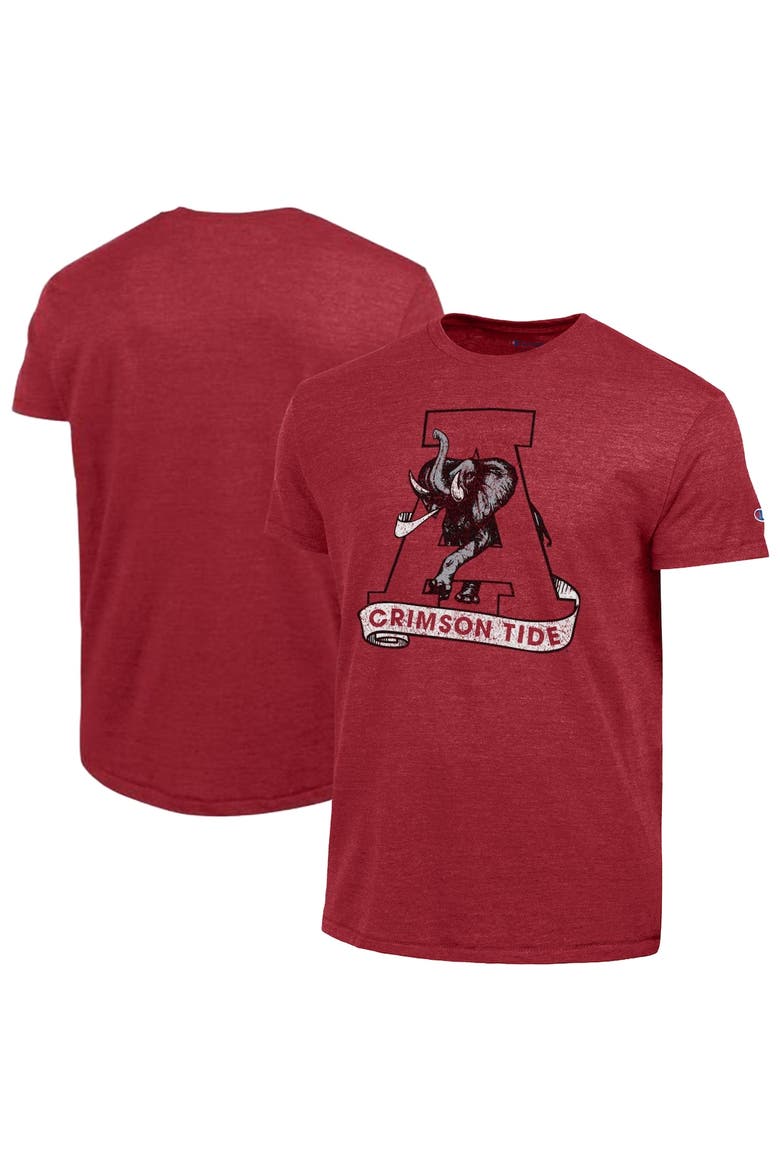 Men's Champion  Crimson Alabama Crimson Tide Vintage Triumph Tri-Blend T-Shirt, Main, color, Crimson