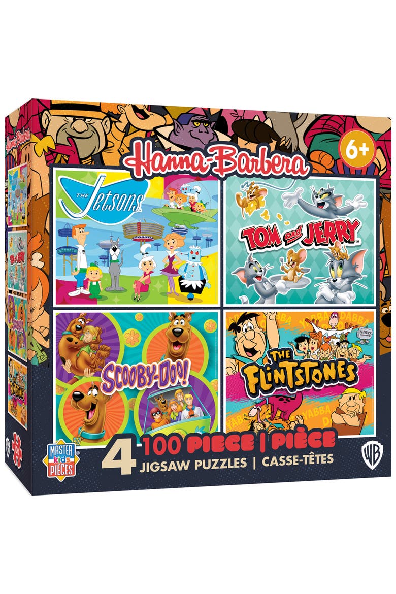 Hanna-Barbera 100pc Puzzles 4-Pack, Main, color, Multicolor