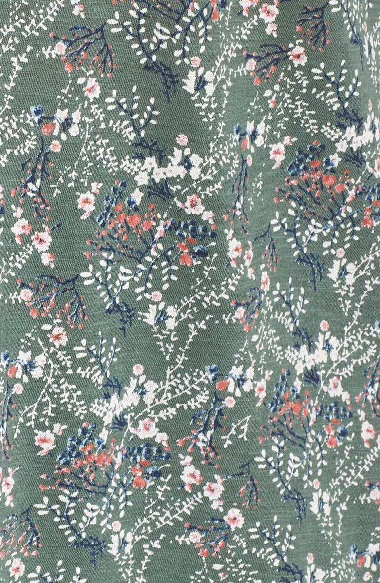 Lucky Brand Flutter Sleeve Floral Top, Alternate, color, 