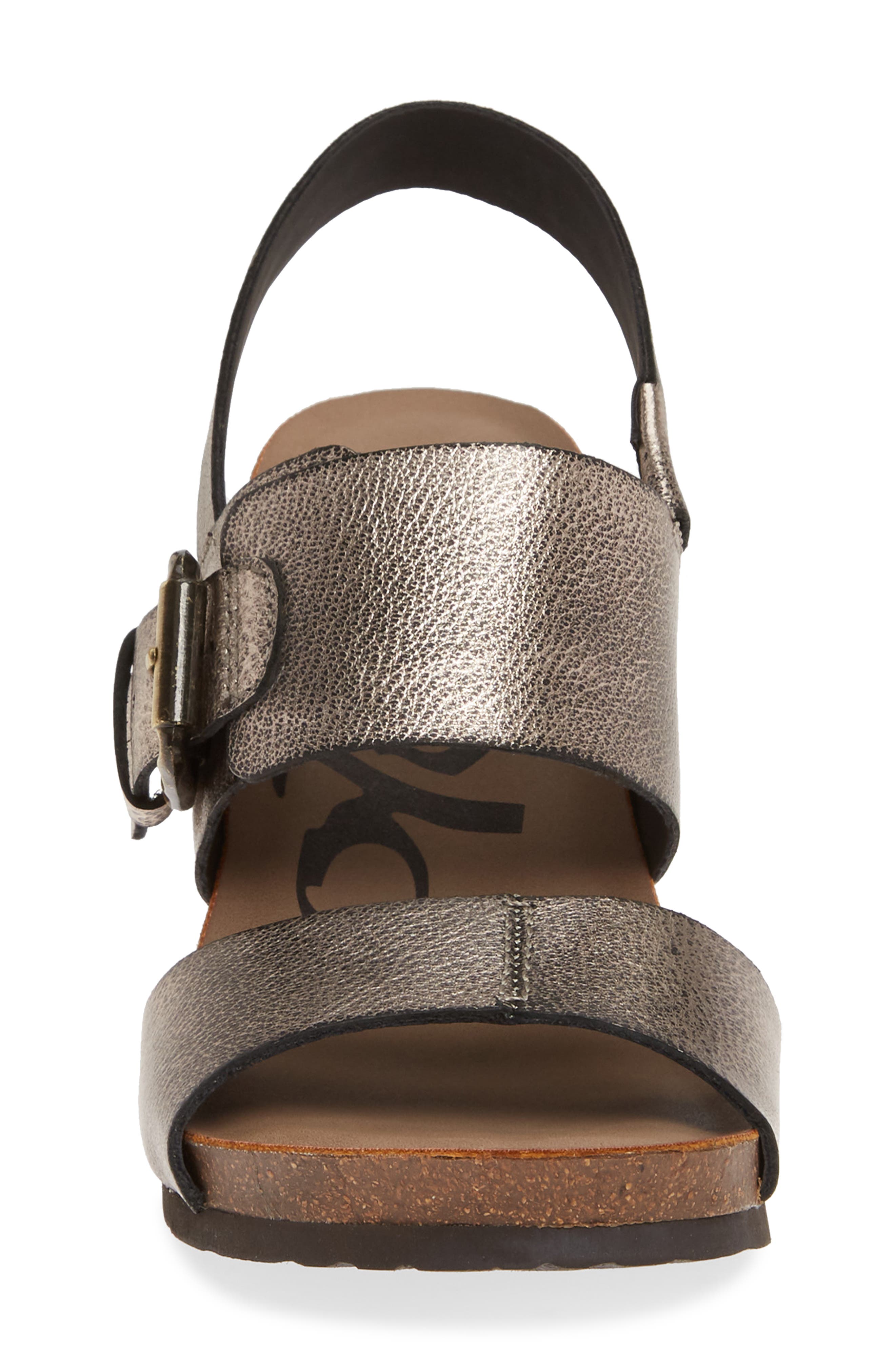Overnight Wedge Sandal, Alternate, color, GREY PEWTER LEATHER