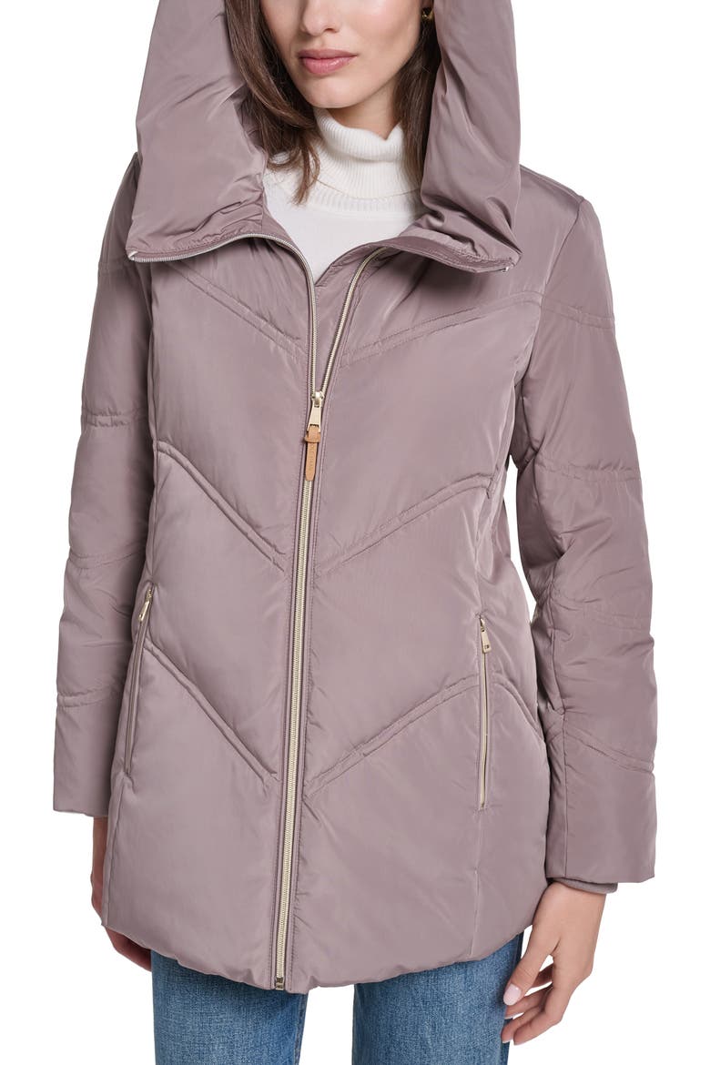 Water Repellent Down & Feather Fill Puffer Jacket, Alternate, color, CASHEW