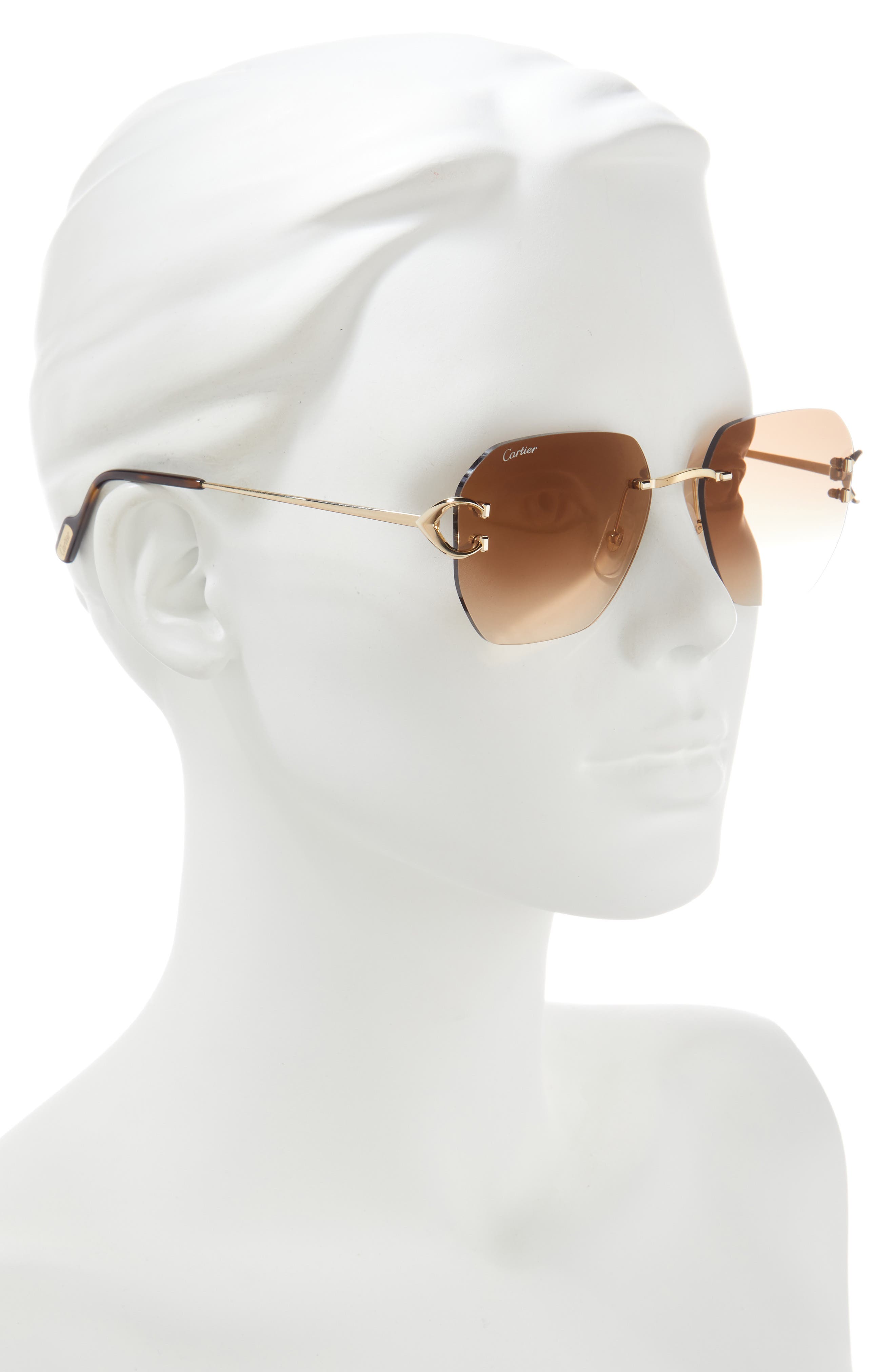 Cartier 58mm Gradient Rectangular Sunglasses (Women) | Nordstrom