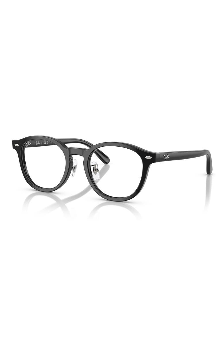 49mm Square Optical Glasses, Alternate, color, BLACK