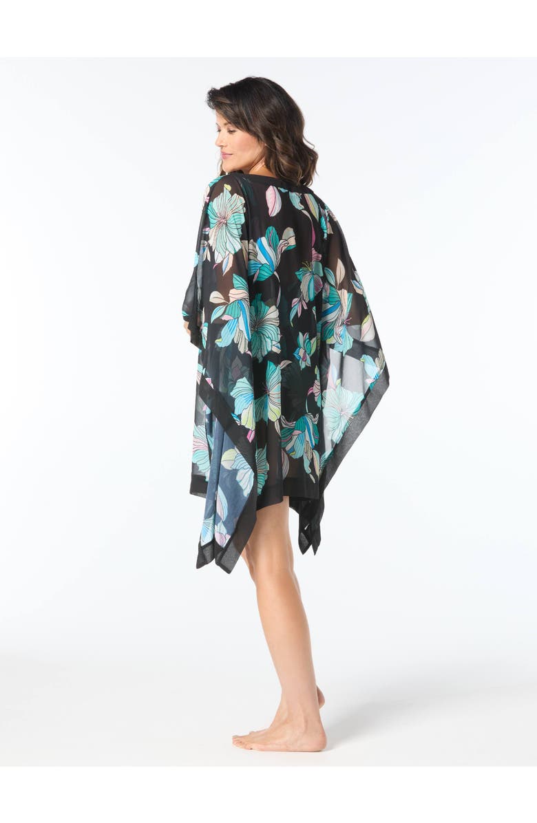 Coco Contours Grand Chiffon Caftan Cover Up, Alternate, color, Black Multi