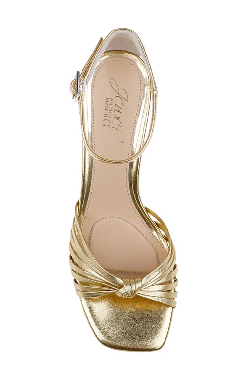 Jewel Badgley Mischka Silvia Ankle Strap Sandal In Gold Metallic