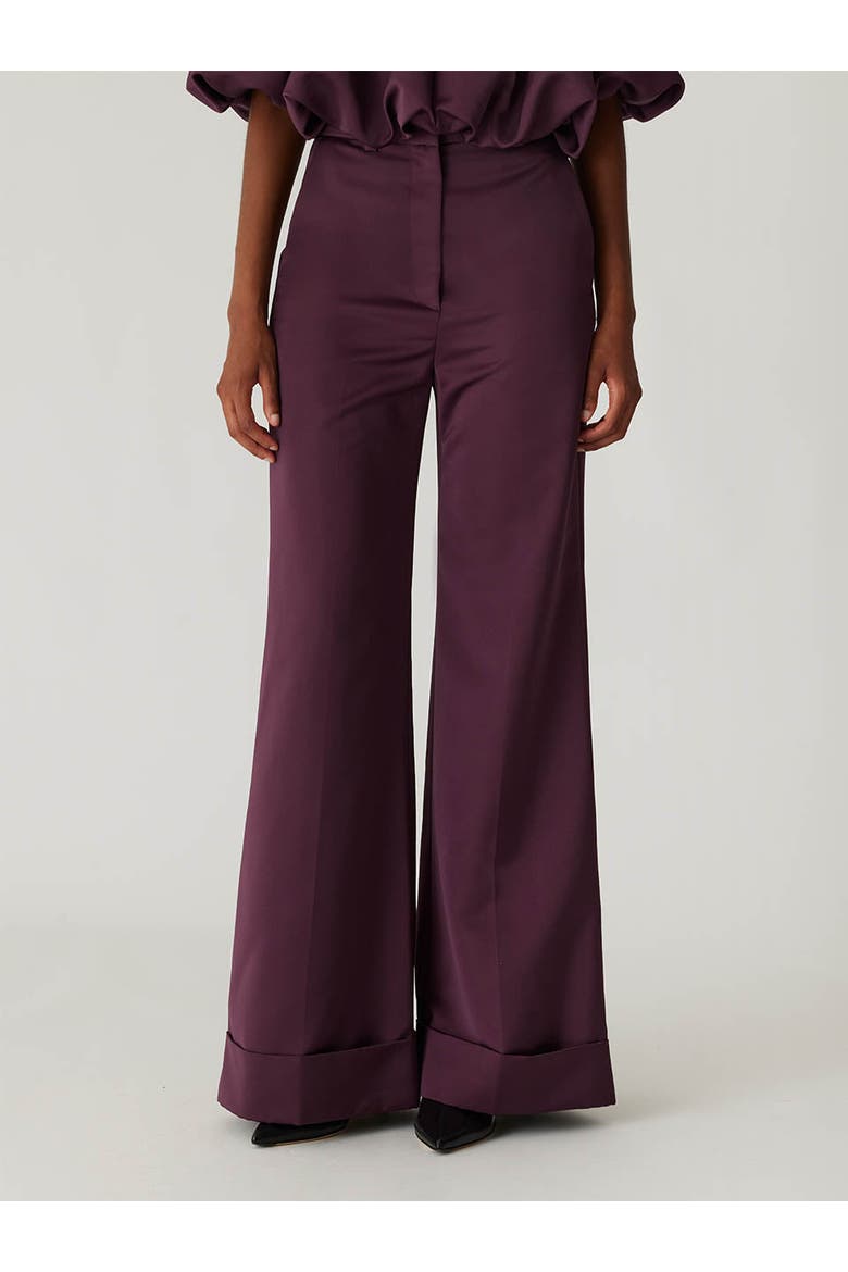 Techy Sateen Wide Leg Pant, Alternate, color, PLUM