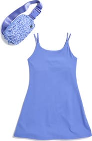 90 DEGREE BY REFLEX Kids' Brushed Terry Walkabout Dress & Belt Bag Set