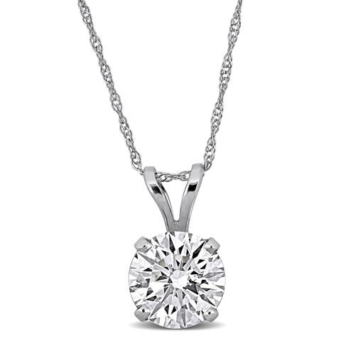 2 CTW Lab-Grown Diamond Solitaire Necklace 14k