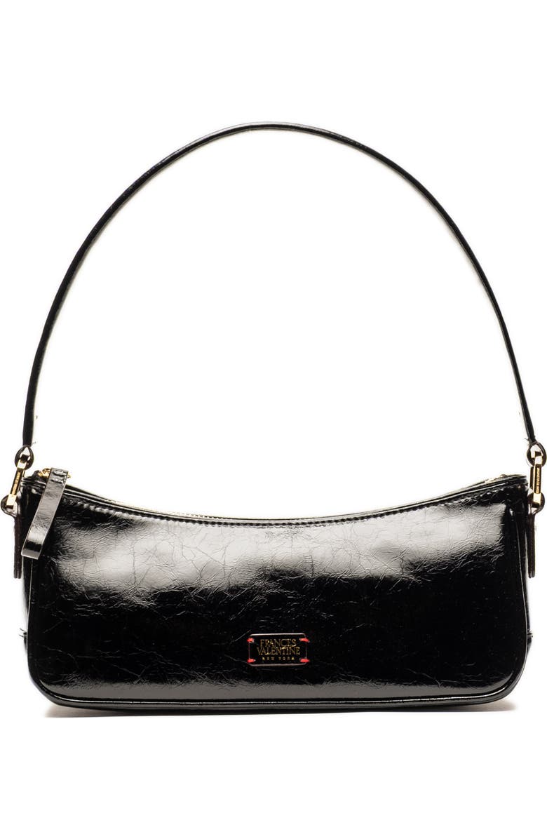 Frances Valentine Mia Leather Shoulder Bag, Main, color, Black