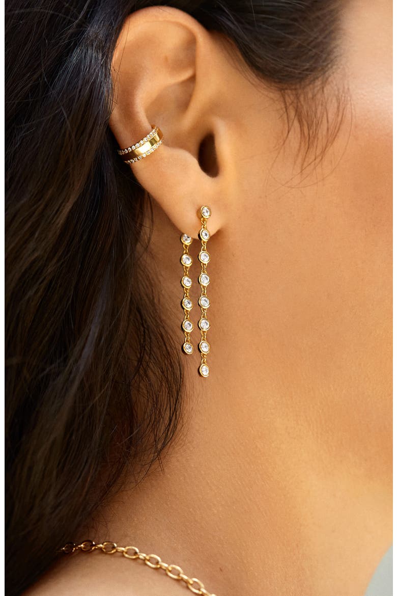Leia Linear Drop Earrings, Alternate, color, GOLD