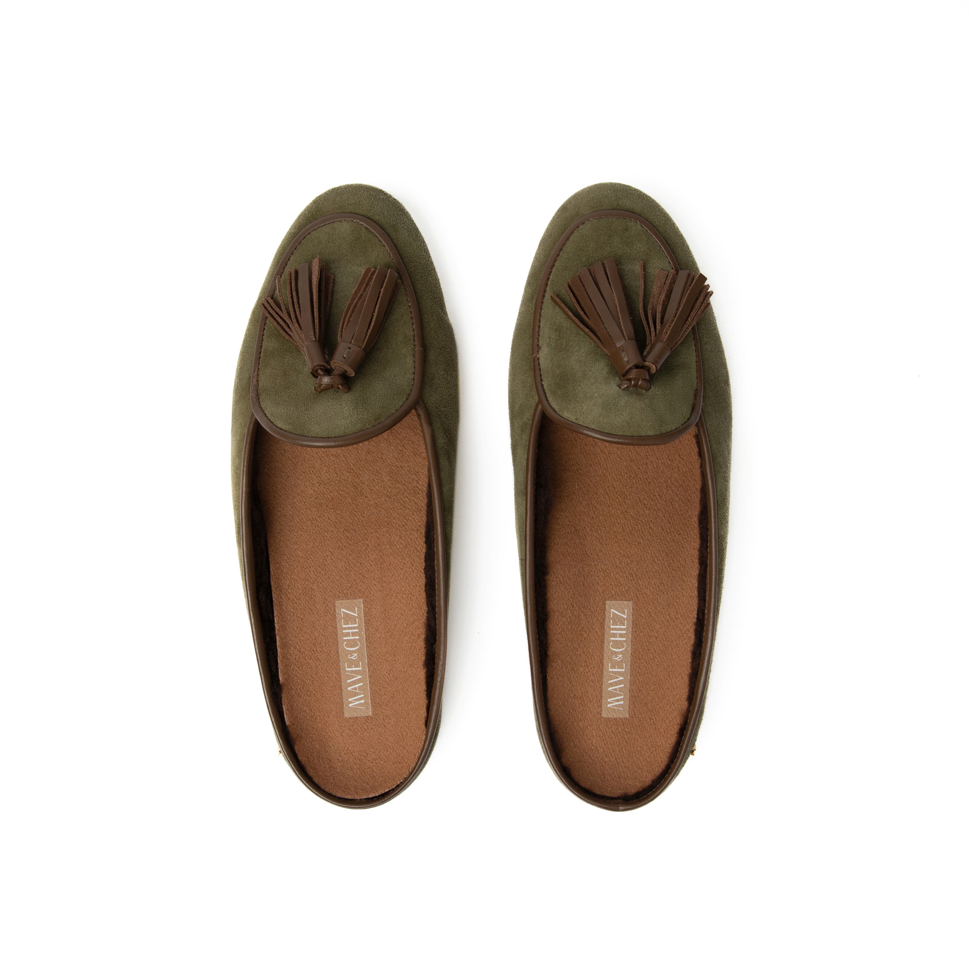 Mave & Chez Frida Mule - Arch Support 100% Genuine Shearling, Alternate, color, Olive