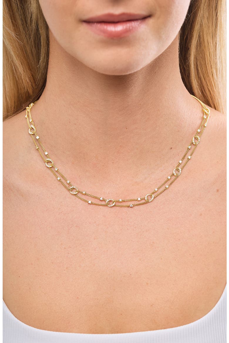 18K Gold Varda Natural Diamond Tennis Necklace (Online Trunk Show), Alternate, color, 18K YELLOW GOLD/ DIAMOND