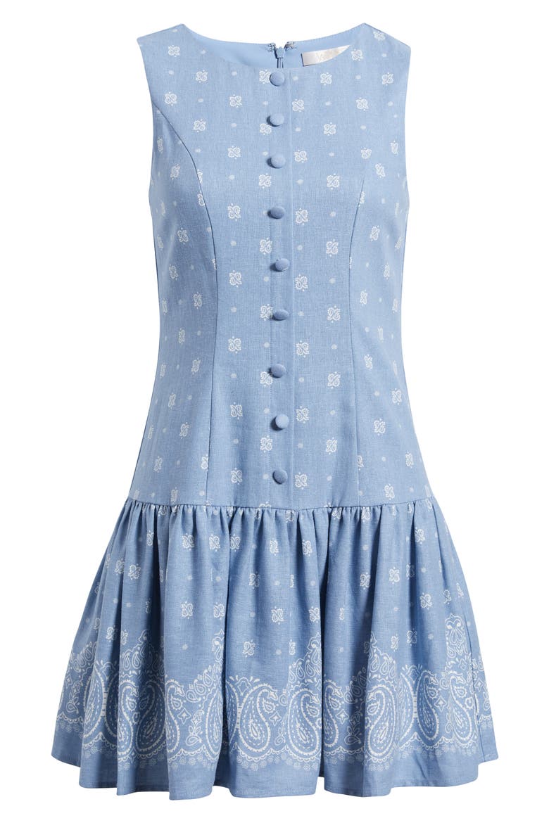 Martini Drop Waist Minidress, Alternate, color, CHAMBRAY BANDANA